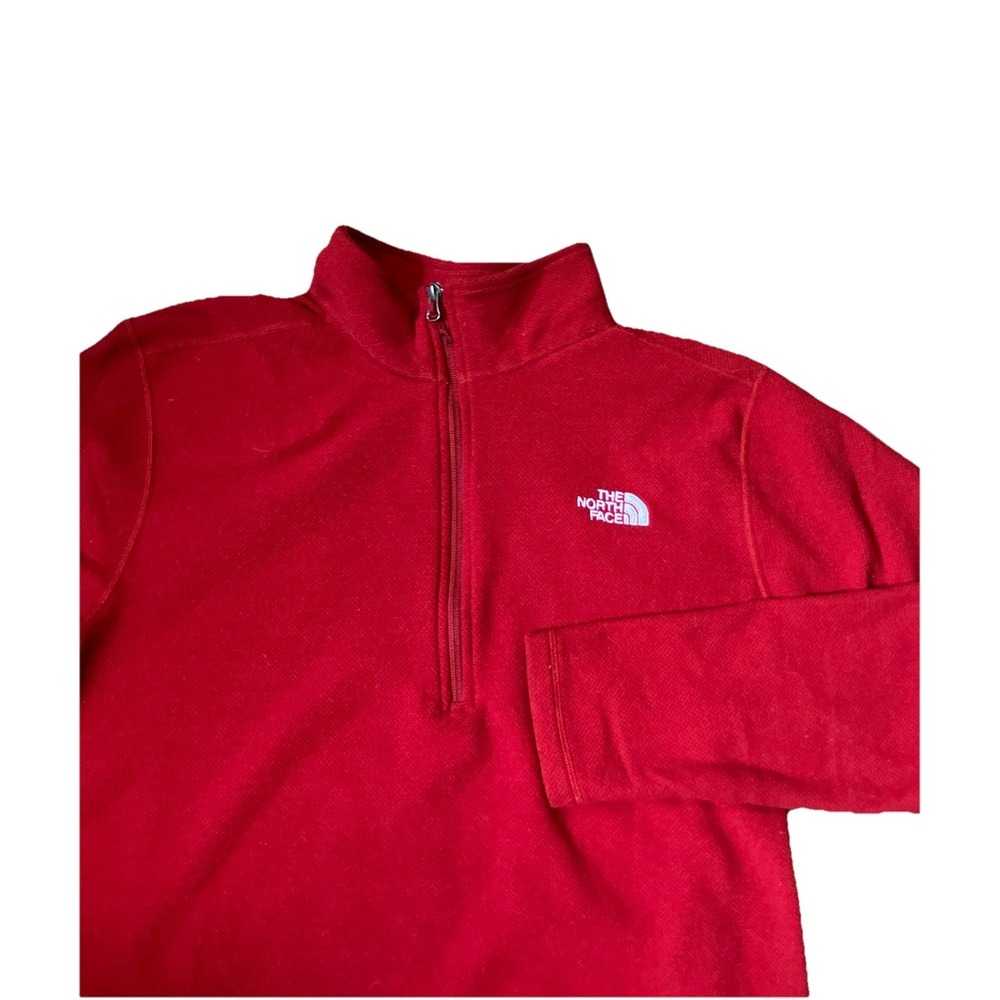 The North Face Men's XL Red 1/4 Zip Fleece Pullover Medium Weight Jacket